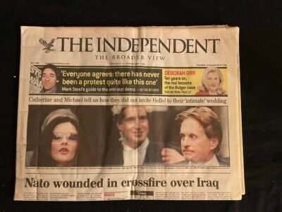 CATHERINE ZETA JONES  / MICHEAL DOUGLAS   THE INDEPENDENT   02/2003