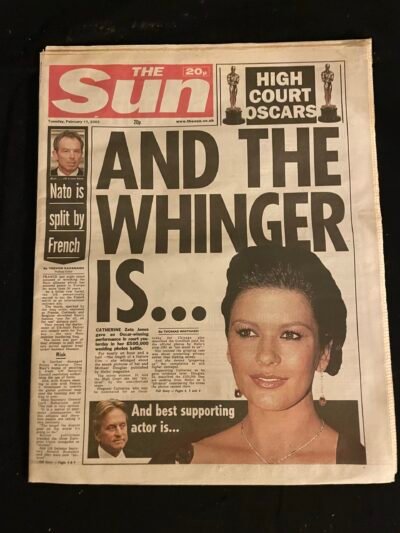 CATHERINE ZETA JONES / MICHAEL DOUGLAS    THE SUN  02/2002